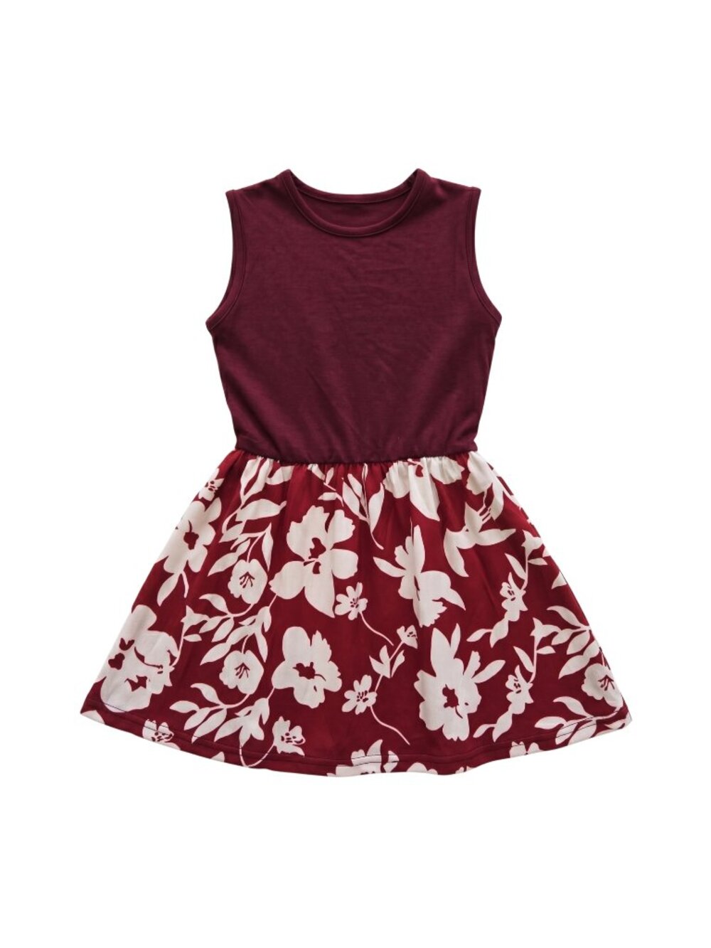 New Baby Girl Floral Burgundy Sleeveless Dress 18-24 Months